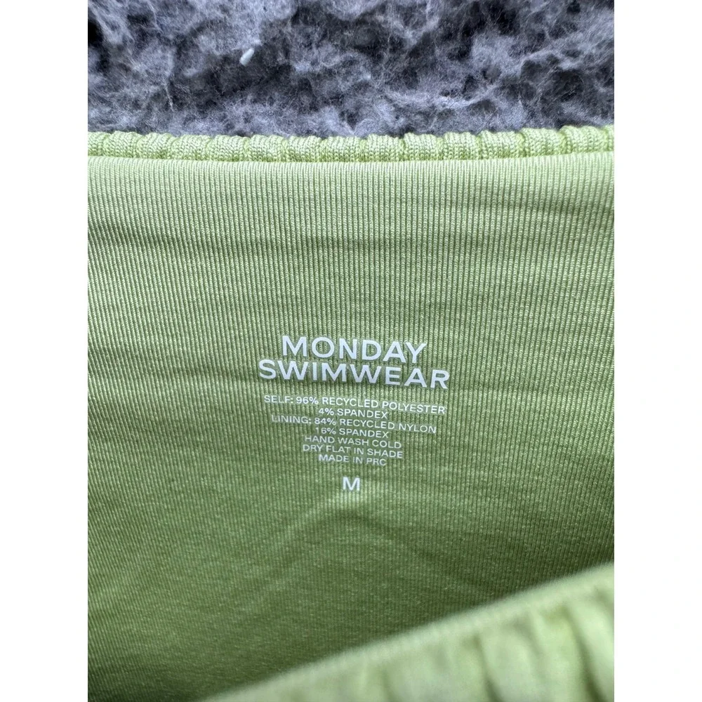 Monday Swimwear Textured Underwire Bikini Set Green Womens Size Top P Bottom M